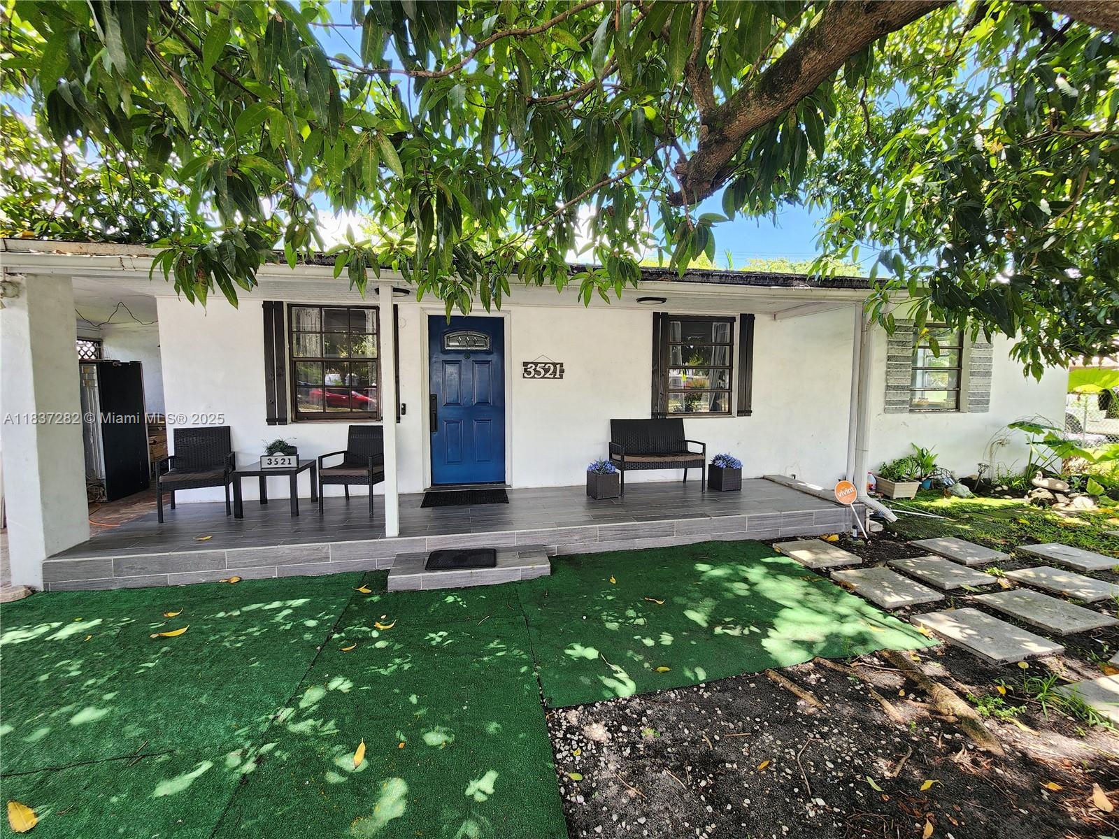 Charming and spacious home centrally located near shopping centers, parks, hospital and schools. Tri-Rail/Metrorail conveniently located just a few blocks away providing easy access to Downtown Miami for entertainment or business with a connection to Miami Int'l Airport for easy travel. Cozy and private guest house / in-law quarter in the rear of the main structure with a private entrance on either side of the property. Fruit trees galore: Mango, Avocado, Nispero (Loquat), Ciruela, Chirimoya, Guanabana, Hawaiian Plantains and Pineapple as well as Medicinal Herbs and Herbs for cooking. Roof and A/C 4 years old. Hurricane shutters for all windows. Perfect for a large family. Showing by appointment only. 24 Hour Notice Required. Realtors please accompany your customers.