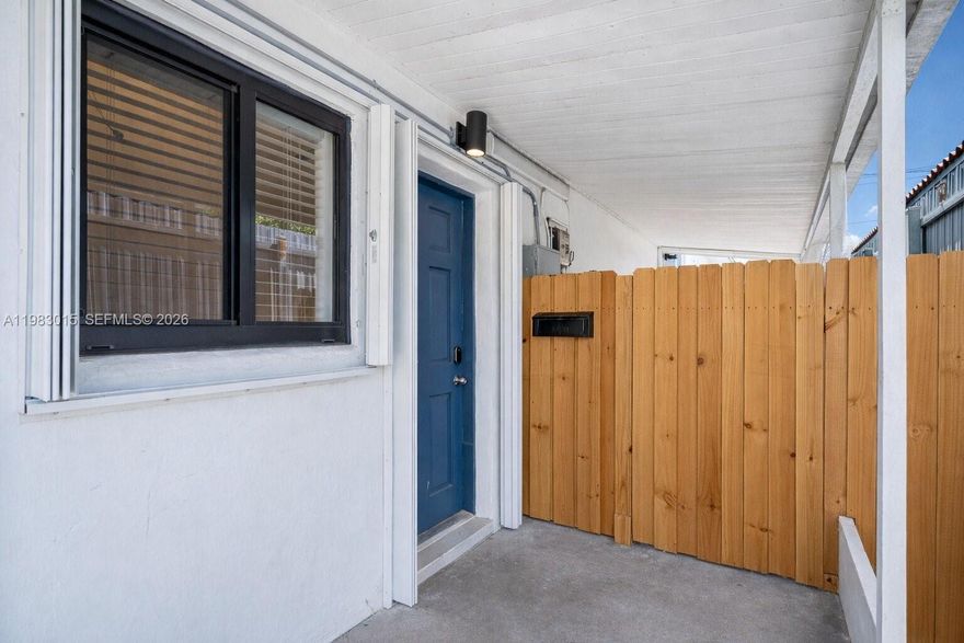 Enjoy this incredible fully updated studio/efficiency (1/1) with high ceilings and approximately 450 sq ft of living space. Features wood-look tile flooring, modern bathroom with subway tile shower, spacious closet, mini-split A/C, ceiling fan, and a kitchenette with refrigerator and microwave.

Water, electricity, and Wi-Fi included. One assigned parking space inside the property.

Prime location with easy access to Palmetto Expressway, I-95, and Miami International Airport, plus nearby shopping and dining.

Only one tenant allowed. No pets. No washer and dryer. Move-in ready.