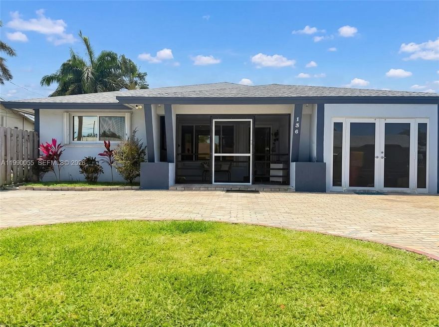 Beautiful 3-bedroom, 2-bathroom home located in East Dania, completely remodeled, featuring one car garage and parking space for 6 cars in front of the house, high-end stainless steel appliances, and custom-made cabinetry. The home is situated just 5 minutes from Dania Beach and Fort Lauderdale Airport, and 2 minutes from Dania Pointe, as well as shopping areas and schools.