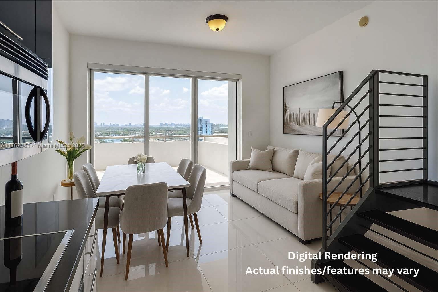 RARELY AVAILABLE TURNKEY FURNISHED LOFT WITH EXPANSIVE OUTDOOR TERRACE SHOWCASING VIEWS OF BRICKELL IN THE HEART OF MIAMI. 1 bedroom + 1.5 bath Residence facing West with amazing sunsets. Blue kitchen makes for a cool and unique place with stainless steel appliances, white porcelain flooring throughout and wooden staircase leading to upstairs with master bedroom showcasing a balcony with view and laundry area. Partially furnished with couch, primary bedroom bed and breakfast table with 4 chairs. Infinity is one of the best buildings in Brickell with walking distance to all restaurants, shops, and bars Brickell has to offer. Amenities include pool, jacuzzi, fitness center, cafe on lobby floor, lobby secured, valet parking, and more. Vacant and easy to show!