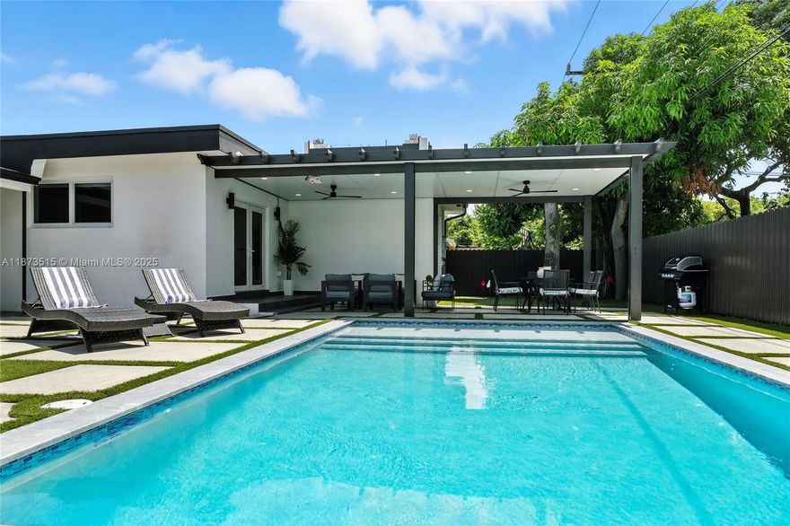 Fully renovated 5-bed, 3-bath pool home in vibrant North Miami Beach. The expansive layout features an island kitchen with stainless steel appliances and open plan living/dining area. The primary bedroom includes an ensuite bathroom for added comfort. The large fenced backyard boasts a stunning pool, play area, and covered patio—ideal for weekend relaxation and outdoor entertaining. An indoor game room provides a central hub for family activities. Enjoy convenient access to airports and highways. Located near Aventura Mall, popular shops & restaurants, houses of worship, and schools—including FIU and Barry University. Florida's largest urban park, Oleta River State Park, is just minutes away. Make this turnkey house your own income-generating property or the perfect haven for your family.
