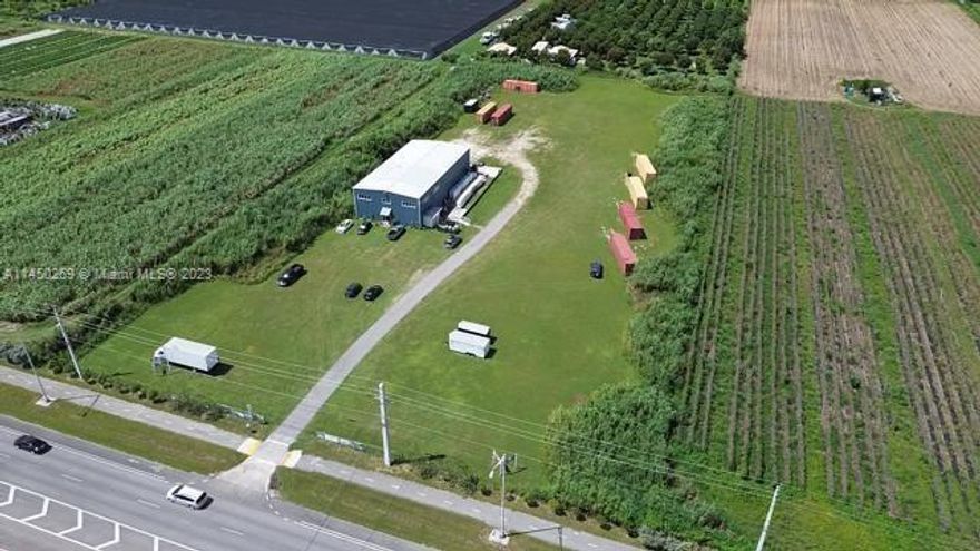 Great opportunity to BUY-LEASE or LEASE WITH OPTION TO BUY IN KROME AVE, MIAMI FL. Unique opportunity to buy a property with agricultural business related commercial potential.The possibilities are endless. 7000 SQFT FREE STANDING Warehouse on 4.6946 acres / 204,497 SQFT and almost 344 SQFT of frontage on Krome Avenue offering exposure to thousands of drivers a day. Office area with multiple offices 2,500 sqft. Finished Showroom 2500 sqft, Warehouse area 2500 sqft 4 Loading bays and a loading ramp. Primary Land Use 4837 WAREHOUSE TERMINAL OR STG : WAREHOUSE OR STORAGE. The seller will consider financing depending on the offer.