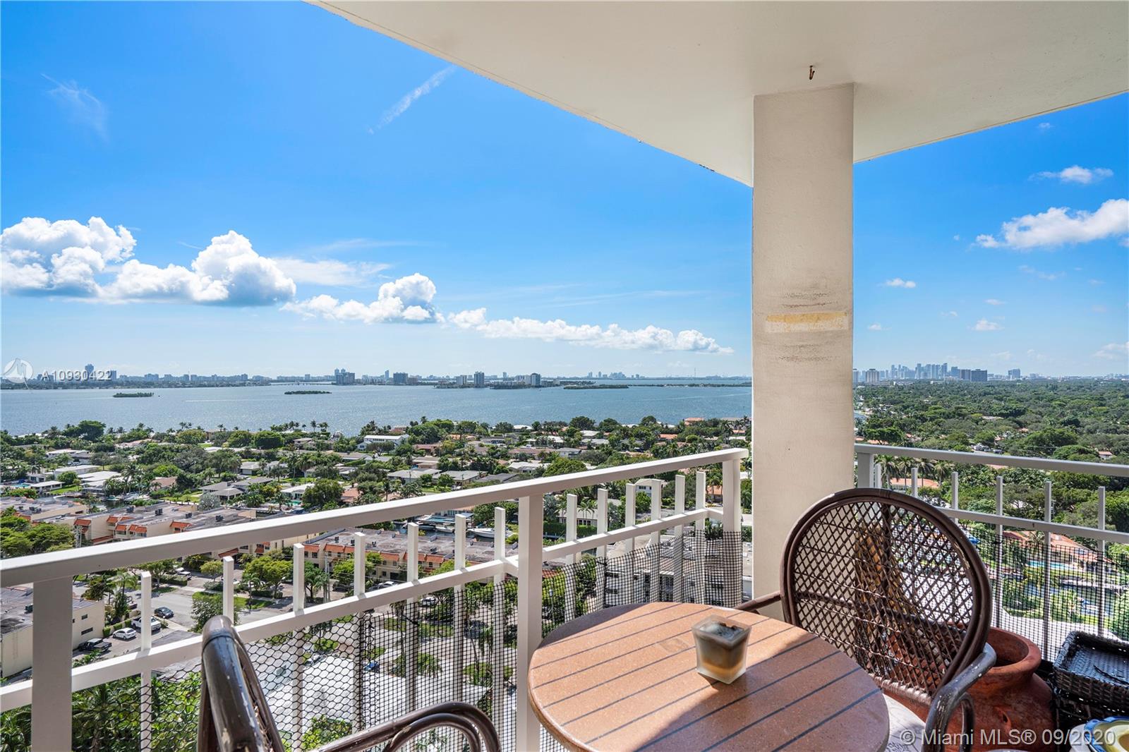 Great opportunity!! The best price with water views from the 19th floor of the Intracoastal, Miami Beach and downtown Miami. A beautifully 2/2 split bedrooms, hard wood floors, upgraded kitchen with granite countertops, eat-in kitchen and lots of closets. The Towers of Quayside offers resort living on 34 acres in a guard gated waterfront community, 24-hour security, 8 lighted tennis courts, gym/spa, fitness classes, marina, dog park, golf car service, 2 restaurants, cable, internet, all are included in the monthly.