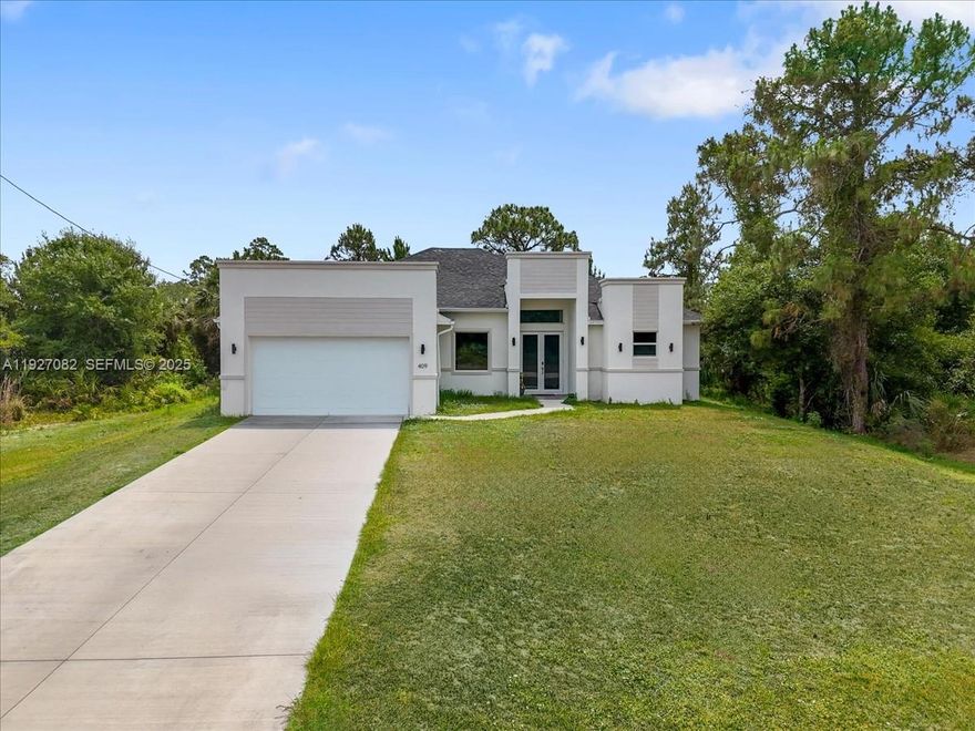 Incredible opportunity in fast-growing Lehigh Acres! With a Potential SHORT SALE-making it a rare find for buyers seeking affordability under $290K. Featuring 2,140 of living space with 3 spacious bedrooms + a den, 2 bathrooms this home delivers a flexible layout perfect for anyone, families, investors, remote workers, or multigenerational living. Enjoy a bright open floor plan with modern finishes, neutral tile flooring, and a welcoming living area ideal for gatherings. The kitchen offers ample cabinet space, a convenient island, and views to the backyard. The split-bedroom layout ensures privacy, and the den can serve as an office, playroom, fitness area, or guest space. Step outside to a generous yard with room for a pool, pets, toys, or future outdoor living. Located in a peaceful neighborhood surrounded by new construction, with quick access to schools, shopping, SR-82, RSW Airport and dining. Seller is motivated, Short sale—Come See it! Bring your offer today!