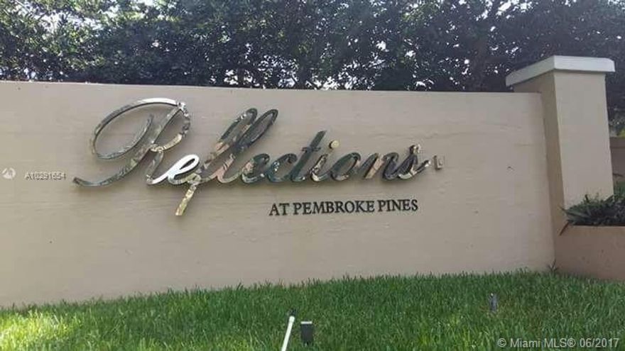 Nicely updated 2 Bed/2 Bath lake view condo on the 2nd floor for all ages & Resort Style Reflections at Pembroke Pines community. Unit offers a nice size kitchen. Unit features a split floor-plan tile throughout with stackable washer/dryer in unit, painted throughout. Water,Sewer,Trash is included in the rent.