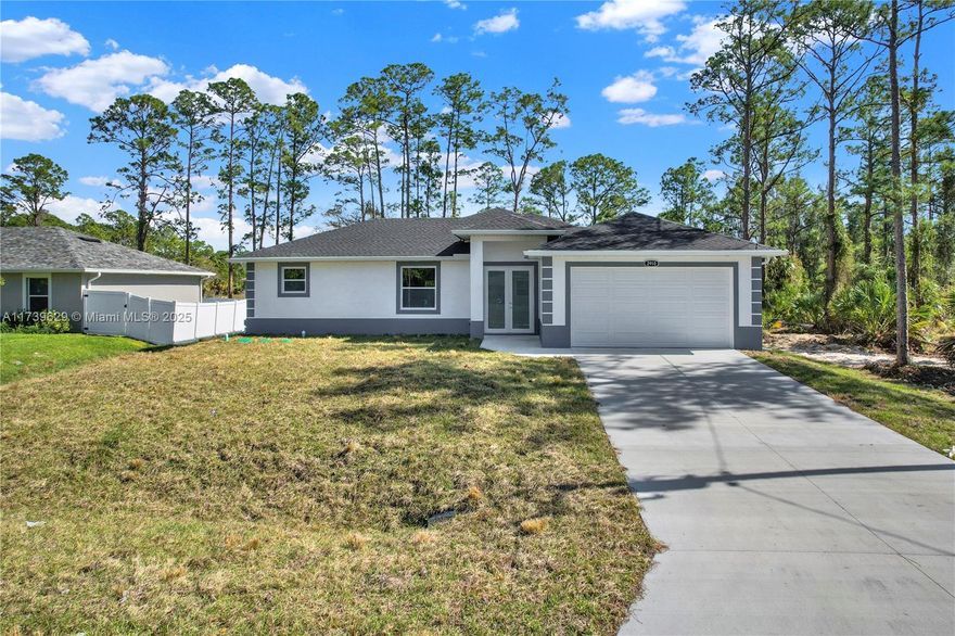 Brand New Construction – Move-In Ready 2024!
Welcome to your dream home in Lehigh Acres! This stunning 3-bedroom, 2-bathroom single-family home sits on a spacious lot, offering plenty of room to relax and entertain.
Step inside to a modern design with high-end finishes, including quartz countertops, impact windows and doors, and sleek tile floors. The open-concept layout is perfect for family gatherings, complemented by a chef’s kitchen with stainless steel appliances. Enjoy the convenience of a 2-car garage and the added bonus of a washer and dryer to be installed before closing. Located in a prime area near top-rated schools, this brand-new home is ready for you to move in and make it your own. Don’t miss out—schedule your private tour today!