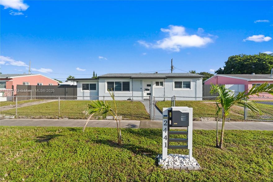 Gorgeous home! Recently upgraded from top to bottom in excellent and growing area near Hard Rock stadium! New Ac, Impact doors and windows throughout, 3-year-old roof, upgraded kitchen with stainless steel appliances, tankless water heater, zebra blinds, high quality vinyl flooring, upgraded bathrooms, scenic lighting, new exterior fence and pergola, upgraded electrical system, ample patio area with room for a pool and adding sq ft to property, plenty of parking spaces and more! Located close to Hard Rock stadium, major highways for easy commuting, restaurants, shopping and schools. A must see!