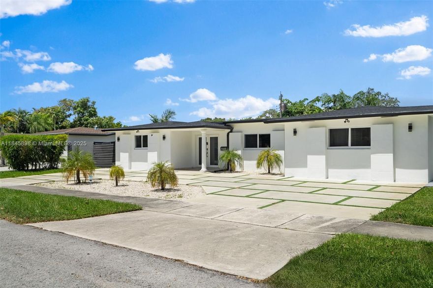 Tucked within the exclusive, guard-gated enclave of Highland Oaks, this fully renovated 5BD/3.5BA residence offers timeless elegance across 2,837 interior SF. Resting on a 9,200 SF lot, this one-story home is the ideal for those seeking both privacy and proximity to the best of Aventura living. Enter through a circular driveway into an open-concept floor plan flooded with natural light and luxurious finishes. The European-inspired kitchen is equipped with granite countertops, a center island, premium appliances, and custom cabinetry. Entertain with ease in the expansive dining area and bright family room, or step outside to your private oasis. Impact windows and doors with  marble flooring throughout. Minutes from top-rated schools, Aventura Mall, Parks, the Beach, & major thoroughfares.