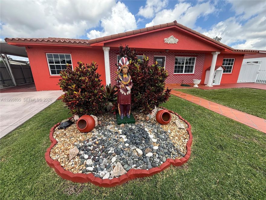 Beautiful single-family home located in a prime area of Miami Gardens, conveniently close to shopping centers, dining, and major roadways. This property features 3 bedrooms and 2 bathrooms on a spacious 9,000 sq ft fenced lot. No HOA. The home offers a large backyard ideal for outdoor enjoyment and entertaining, complete with a jacuzzi. Plenty of space for gatherings and future possibilities.