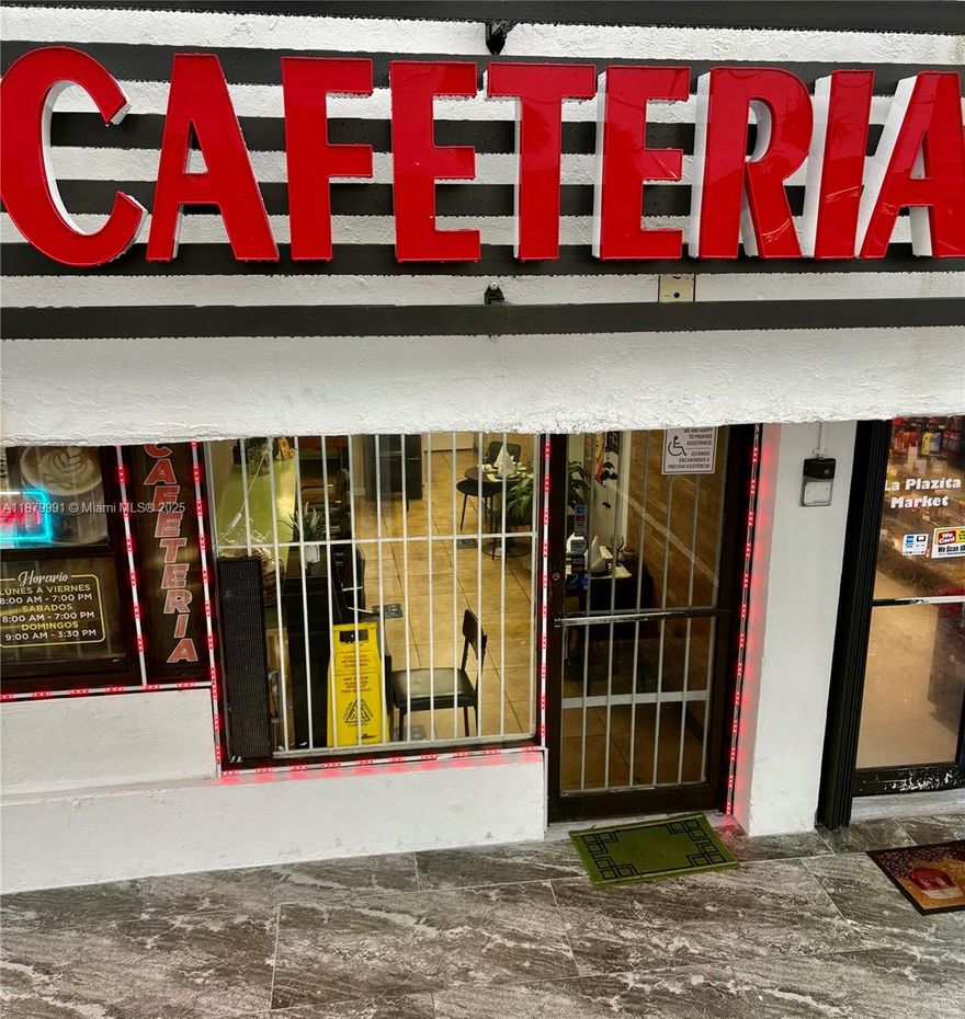 EXCELLENT OPPORTUNITY TO ACQUIRE A CAFE IN A HIGHLY VISITED AREA OF HIALEAH. CORNER LOCATION WITH OUTDOOR TABLES. WE SERVE BREAKFAST, LUNCH, AND DINNER! WON'T BE ON THE MARKET LONG.