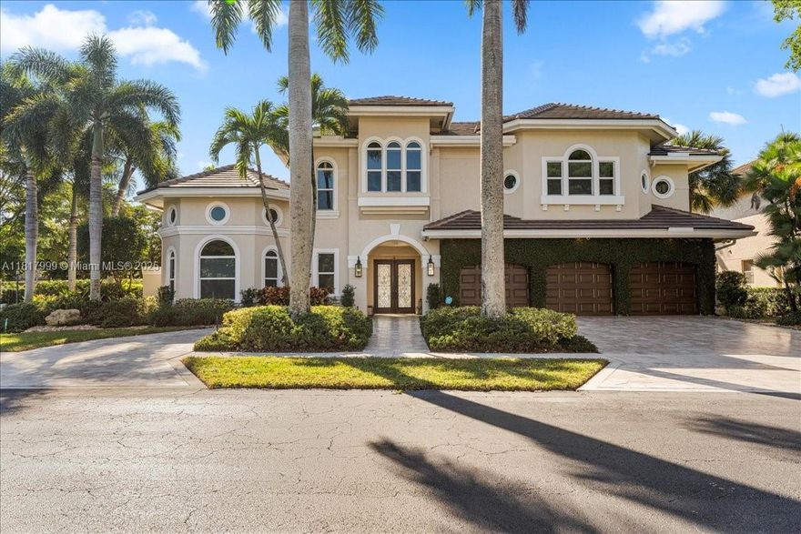 Two-story, 5-bedroom, 4.5-bath home on a corner lot in Seasons of Boca Raton offers a gourmet kitchen with high-end s-steel appliances, Miele coffee system custom wood cabinetry. The main level features a Master Suite, office, family room, dining room with wet bar and wine cooler, & a bright breakfast area. Upstairs, enjoy a loft w a balcony overlooking the lake. Attached guest house, large pool, patio, & built-in grill make this home perfect for entertaining. Impeccably maintained home boasts over 90% of recent, high-end renovations, showcasing only the finest materials & craftsmanship throughout. Stunning courtyard and a resort-style pool area. Community offers: 12 championship tennis courts, basketball facilities, a playground for children, & much more. Monthly HOA of $695.