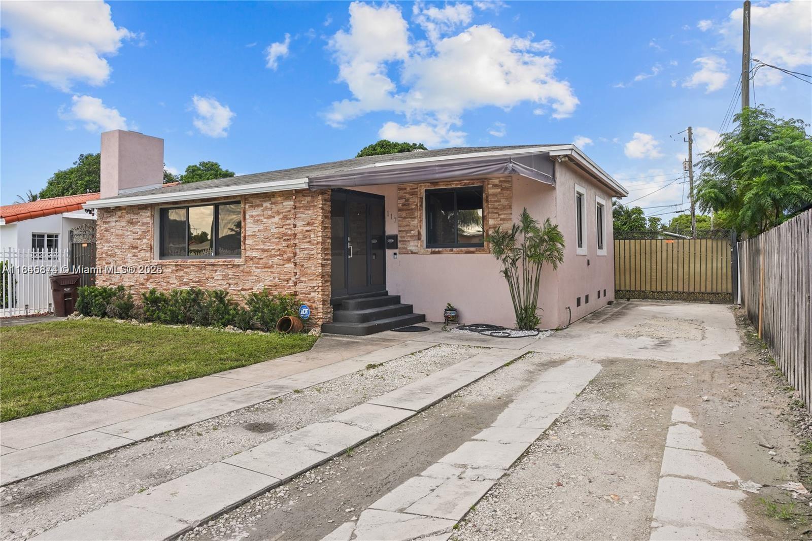 Seize the chance to own this delightful 4-bedroom, 1-bath home in Hialeah! If you cherish outdoor living, you'll love the generous backyard, which offers ample space for expanding the home, adding a pool, and still provides plenty of parking. Inside, you'll find a newly upgraded kitchen featuring a gas stove and dishwasher, ceramic title flooring throughout, and stylish plantation shutters along with impact windows and doors. The home also boasts a charming fireplace and is wired for security cameras. Enjoy the convenience of a gas water heater and the added security of a Gas Generac generator connected to the city. A 12x26 storage shed is included, and the driveway provides vehicle access to the backyard.