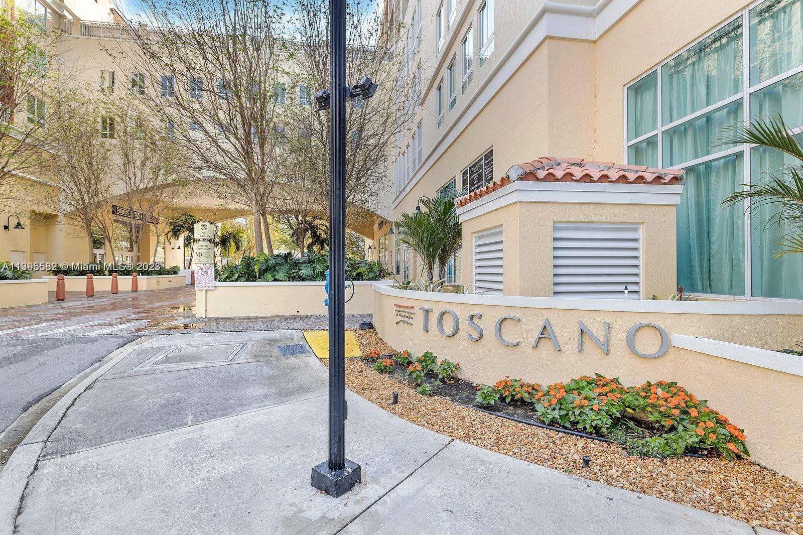 Light & bright 2b/2b apartment located on the 5th Floor of Toscano's South Tower. Boasting 12-foot ceilings, granite counter tops, stainless steel appliances and Samsung washer & dryer. Split floor plan, custom walk-in closets, impact windows and doors, and open balcony completes this impeccably maintained apartment. It includes one covered parking space located on the 5th floor and a storage locker at the basement level. New floors. Common areas have been updated and remodeled. Toscano is perfectly situated near the Metro Station, Dadeland Mall, Publix, and numerous fine restaurants, and offers 24-hour security, front desk concierge, free valet parking for guests, pool, gym, community room and business center.
