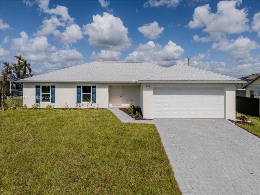4 BEDROOMS WITH 3 FULL BATHS! TWO MASTER BEDROOMS! NO FLOOD ZONE! NEW CONSTRUCTION WITH WARRANTY! Perfect for related living or entertaining out of town guests! SPLIT floor plan with Vaulted Ceiling gives you a great space to entertain. This home comes fully loaded with All Wood White Shaker Cabinets, Quartz countertops and Plank Flooring Throughout. Ceiling fans in EVERY bedroom. Stainless Steel Appliances. A spacious under truss Lanai awaits you in your new spacious backyard! Full Irrigation System, Paver Driveway. NO FLOOD ZONE + IMPACT WINDOWS = LOW INSURANCE. Ask us for our preferred insurance company. Comes with a 1 year builder warranty and 10 year structural warranty. Virtual Tour is of the builder's model.