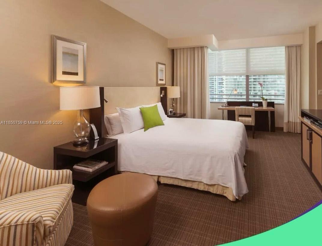 Beautiful Studio Furnished in the heart of Brickell's financial district, gorgeous view over looking Biscayne bay. Washer and dryer within the unit, short distance to major shopping malls, night live, transportation and so much more. This elegant building counts with with some great amenities, like Swimming pool and spa, with bar area, Gym, Tennis courts, and so much more. Come live in the city, but live in style, come and visit this one of a kind condo.. Electricity and Wi-FI INCLUDED in rent! Airbnb allowed.