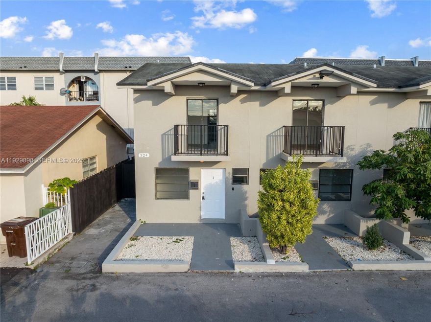 Townhouse for Rent in Hialeah's Amelia District. 2 bedrooms with 1.5 Bathrooms with a fenced yard, a balcony, and 2 unassigned parking spaces. Updated floors, stainless steel appliances, and a washer/dryer inside the townhouse. Downstairs has a half bath, living room, kitchen, family room, and access to your fenced yard. Upstairs has 2 bedrooms, full bathroom and a balcony. Centrally located in the Amelia District near the Gratigny Expressway and Red Road. The tenant pays for water, trash and electricity.