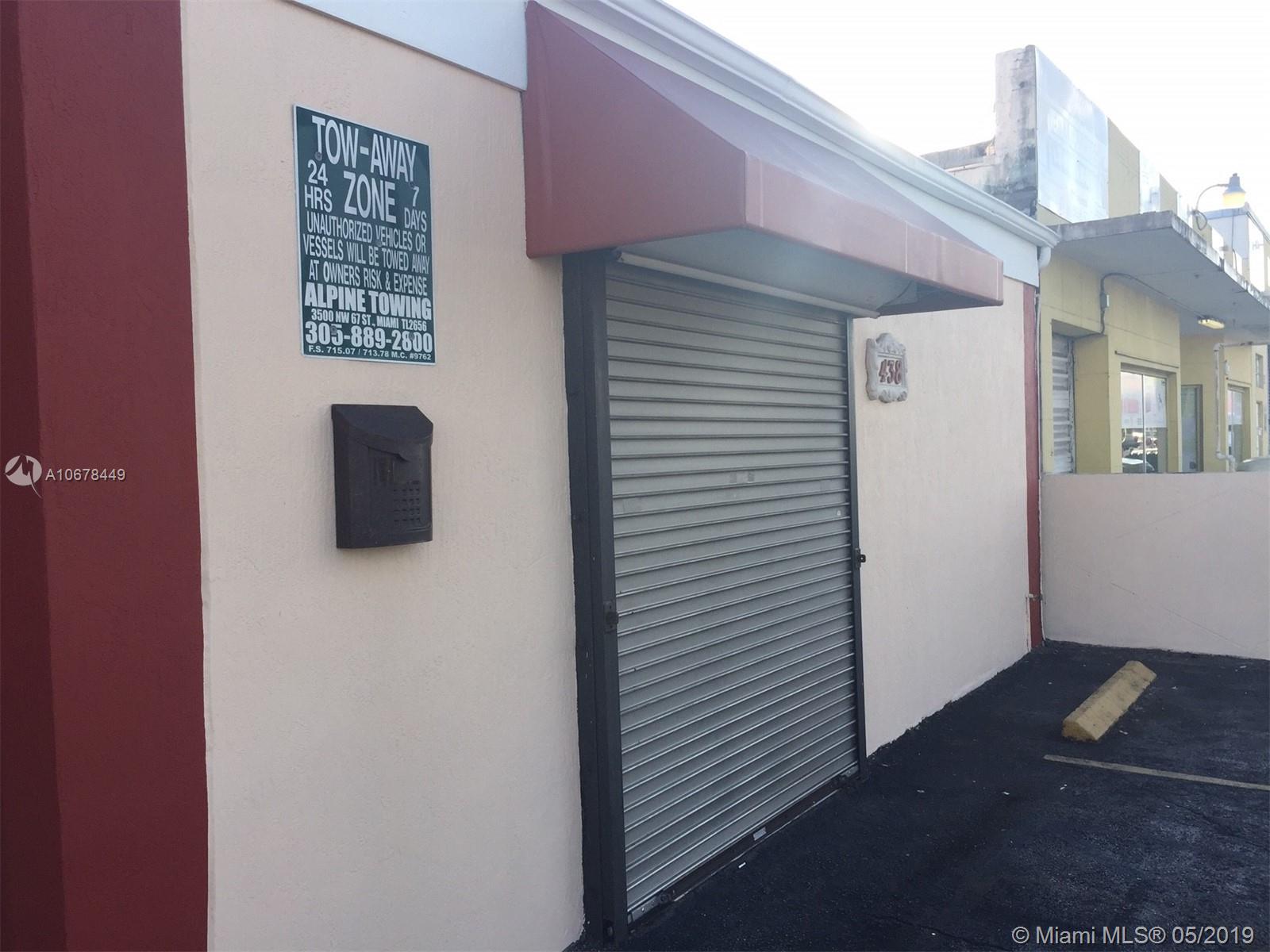 Maximum exposure for retail/warehouse business, 2 miles North of Miami International Airport. Located on busy 9th St. in Downtown Hialeah. Approximately 1,933 Sq. ft. (as per tax records). With 700 Sq. Ft. under AC with the rest being open warehouse space.