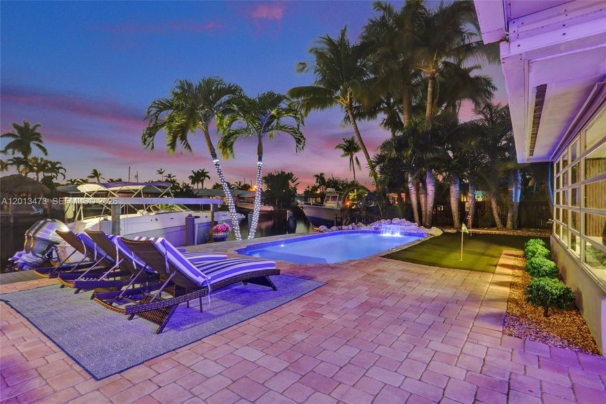 The Ultimate Boater's Oasis in Garden Isles–Waterfront Luxury Reimagined. Rare double-wide canal making navigation a breeze. Enjoy direct ocean access just minutes from open ocean. RARE 75 ft water frontage and upgraded boat lift. Only 2 fixed bridges w/ high clearance on a quiet, no-thru traffic street perfect for children, grandchildren & dog walking, this remodeled  3-bed 2-bath smart home offers the perfect blend of tropical relaxation and high-tech convenience (Smart features include Voice-operated or by cell phone> door locks, ceiling fans, lighting, appliances & thermostat. Entertainer's dream w/ massive outdoor tiki bar w/ metal roof and professional-grade outdoor kitchen w/ running water. Whether you’re hosting a summer BBQ or practicing your short game on the custom putting green surrounding the pool, the outdoor lifestyle here is unmatched. After sunset, unwind in the dedicated 5-person hot tub or find peace in the separate, lush reading garden filled with blooming roses. Features a rare 32x12 ft gated side area perfect for boat trailer, RV, golf cart fleet, or additional car storage, 14x8 ft shed for your tools and addt'l storage, composite dock decking, brand new appliances, updated flooring and bathrooms.
Manatee, tarpon, blue crab and many saltwater fish live in the canal. Sit back and fish or watch ocean life visit your dock daily. More than a home; it’s the waterfront lifestyle you’ve been waiting for. Please see Supplemental Remarks for further details.