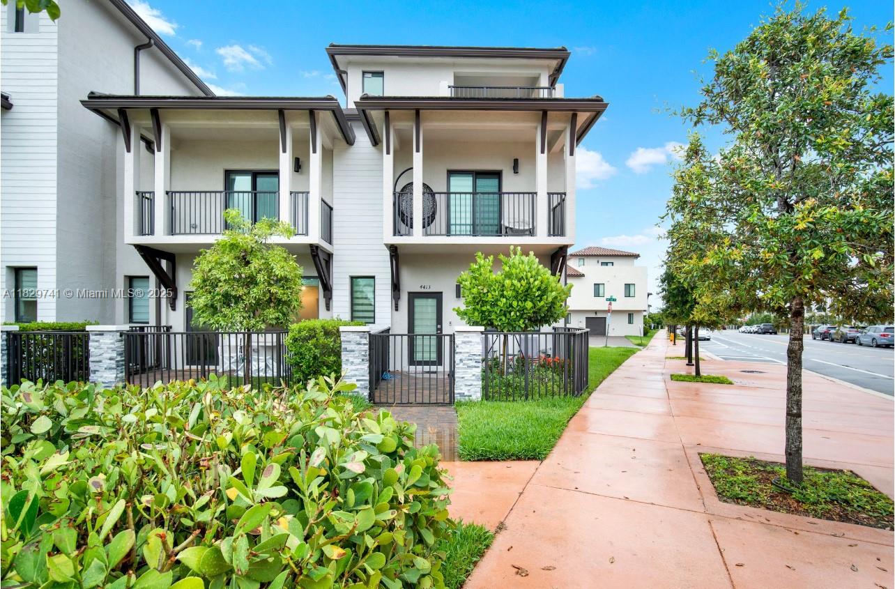 Spectacular Three-level townhouse corner located in the heart of Downtown Doral. 2 car garage. 1st floor open floor plan with beautiful modern kitchen, quartz counter tops & stainless-steel appliances. 2nd floor boasts master suite with his & her walking closets, 2 additional bedrooms that share a full bath, full size washer & dryer. experience luxury at the best price in Urbana at Downtown Doral by Lennar! offer you a unique living experience. Each space radiates sophistication and comfort. Bright and modern layout: large terraces, multiple balconies, high ceilings, natural ventilation. Total privacy: no neighbors in front, rear, or sides; facing a wooded park. Resort-level clubhouse: indoor basketball court, resort-style pool, spa/jacuzzi, children's splash pad, state-of-the-art gym.
