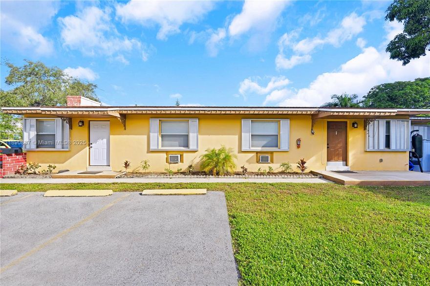 Exceptional income property in East Hollywood, just minutes from the beach! Solid duplex with two spacious 2/2 units generating $4,560/month ($2,250 + $2,310) from reliable long-term tenants with perfect payment history. Each unit has two separate entrances, offering great potential to convert into 4 units (2 studios + 2 one-bedrooms)—ideal for maximizing income with Airbnb or short-term rentals (buyer to verify regulations). Fully rented and well maintained, providing immediate cashflow and future upside through improvements. Separate utilities, ample parking, and private outdoor space. Prime location near Downtown Hollywood, Gulfstream Park, dining, shopping, and I-95. Strong returns and appreciation in a high-demand area.