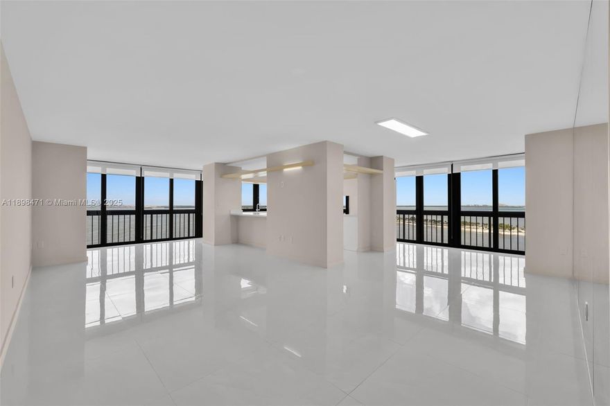Updated & Exceptional 2-Bedroom, 2-Bath Waterfront Residence in Brickell. Presenting rare opportunity to lease stunning 1,760 SF corner unit in the sought after Brickell Bay Club. This residence offers breathtaking panoramic bayviews of Biscayne Bay, the city skyline, and Key Biscayne. This meticulously updated condo features impact-resistant windows, elegant porcelain flooring, an open-concept kitchen with marble countertops, and brand-new stainless steel appliances. Enjoy resort-style living with 24-hour gated security, concierge, and valet services, along with an impressive array of amenities including five tennis courts, three racquetball courts, a heated Olympic-size pool, BBQ area, state-of-the-art fitness center, steam room and sauna, game room, on-site convenience store, and more.