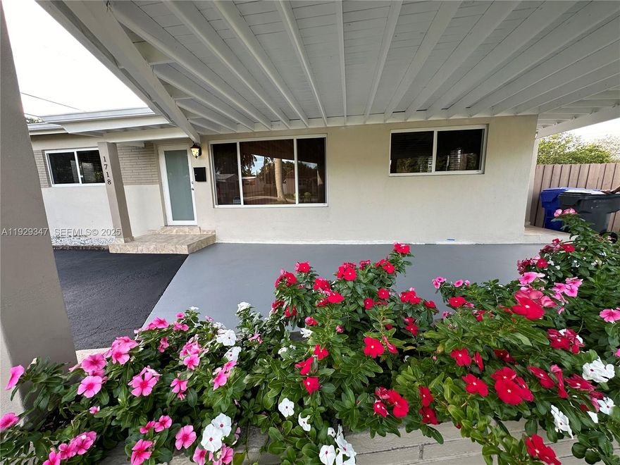 A Beautifull 3-bedroom, 2-bathroom house with impact windows and doors, an in-unit washer and dryer, tiled floors, and a kitchen boasting granite countertops. Additionally, it includes a carport, driveway, spacious terrace, and a patio adorned with fruit trees in a fantastic neighborhood. Requirements for renting include the first month's rent and a 2-months security deposit. REQUIRED: ALL Prospective tenants must demonstrate an income of at least twice the monthly rental payment and provide proof of income with W2, PAYSTUBS, 1099. CLEAR background and No evictions. Non refundable fee for pets apply. Applications without requirements won't be reviewed