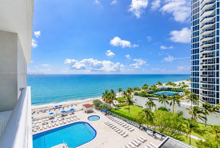 Best Value! Welcome to your own private oceanfront oasis in the heart of Sunny Isles Beach! This beautifully remodeled studio at Aventura Beach Club offers the perfect blend of flexibility, comfort, and resort-style living. Featuring ocean views and a private balcony, this unit stands out with upgraded kitchen cabinets, a convenient bar-counter dining area, custom closet build-outs, newer refrigerator, new A/C, impact windows, and exceptional condition throughout including floors and paint. Furniture is negotiable.

NOT currently in the hotel program - giving you full flexibility to self-manage rentals (daily, weekly, monthly, Airbnb). Enjoy personal use, or optionally enroll into the hotel program in the future. Rent immediately with seasonal or short-term flexibility allowed.

Enjoy resort-style amenities including private beach access with beach service, oceanfront pool, spa, sauna, fitness center, bar, cafe, towel service, valet parking, and 24-hour security. Maintenance includes electricity, water, cable TV, internet/Wi-Fi, and valet.

Ideally located just minutes from Aventura Mall, Bal Harbour Shops, Hollywood Beach, fine dining, shopping, and entertainment. Easy to show and one of the best-condition units available in the building with balcony and ocean view exposure.