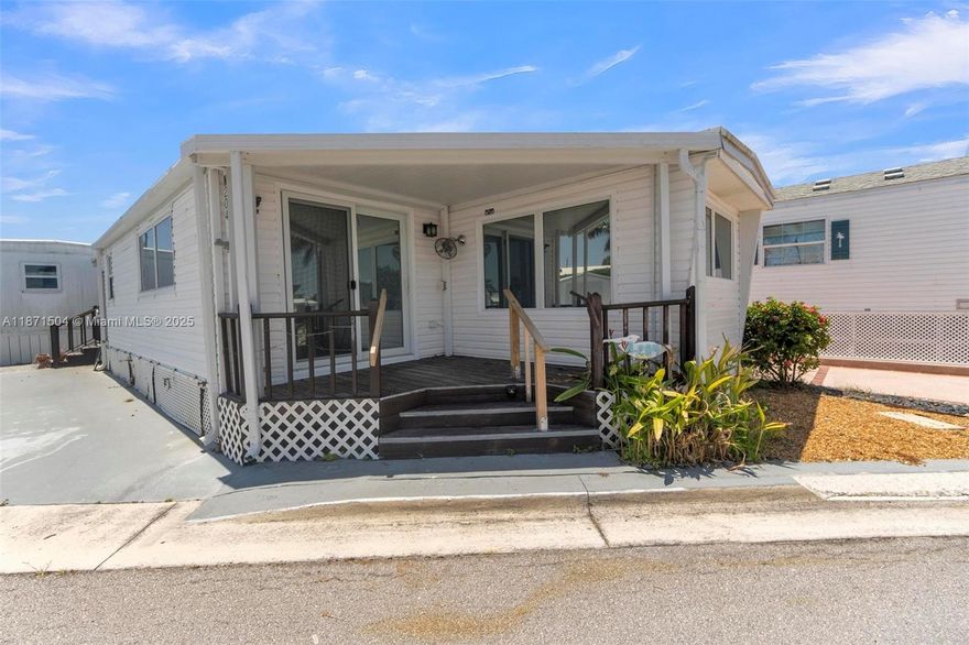 Welcome to this beautifully updated mobile home in the sought-after waterfront community of Briny Breezes. Comes with 31 Shares!!! Just steps from the Intracoastal, community pool, and clubhouse, this
charming residence offers the perfect blend of comfort and convenience. Inside, you'll find updated flooring
throughout, a modern kitchen with sleek finishes, and a stylishly renovated bathroom. The newer roof and full set
of impact windows and sliding doors provide peace of mind and energy efficiency. Enjoy the coastal breeze and
vibrant community lifestyle in this turnkey home—ideal as a year-round residence or a relaxing beachside retreat!