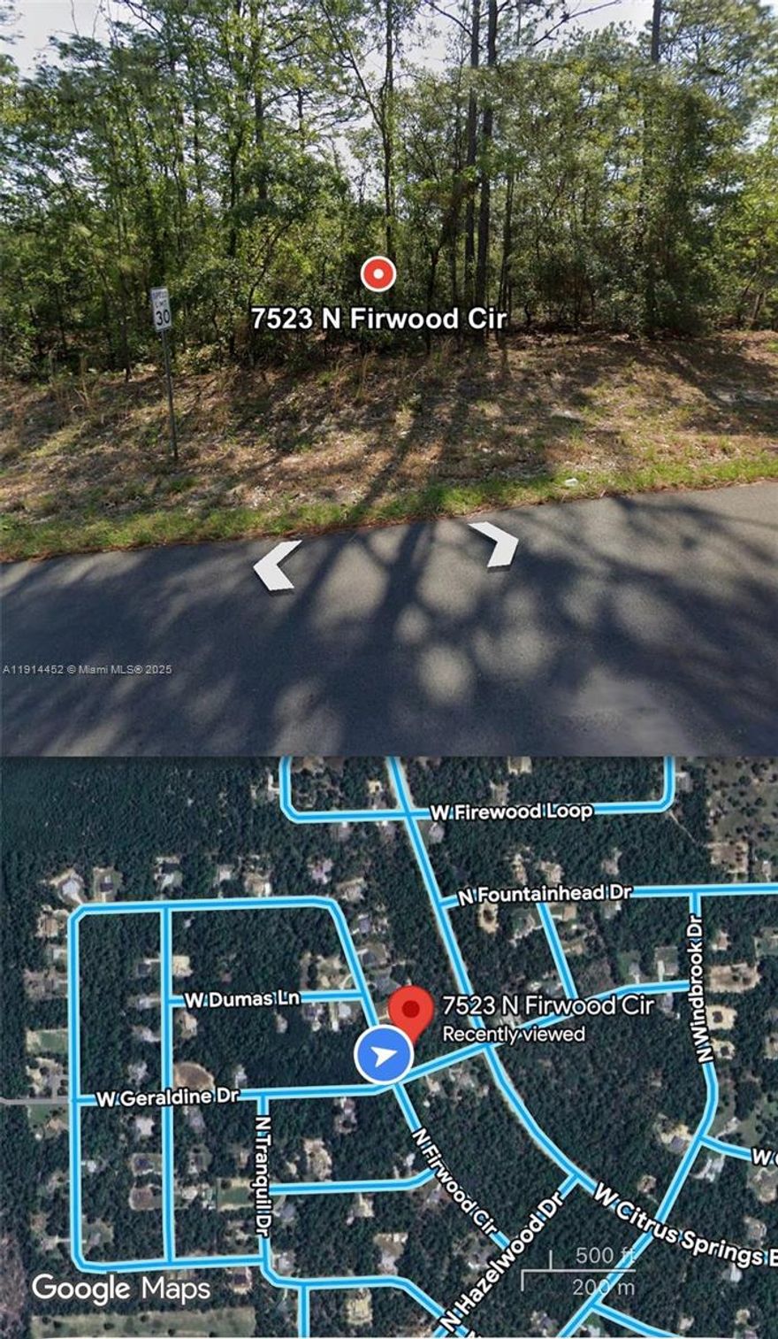 Vacant corner 1.46-acre lot located in Citrus Springs, zoned RUR (Rural Residential) and situated in Flood Zone X (low-risk area). Features 212 ft of frontage and 250 ft of depth with power available and paved road access. Conveniently close to US-41, schools, shopping, and golf courses. Surrounded by attractive homes in a quiet neighborhood—perfect for building your future home or as an investment opportunity!