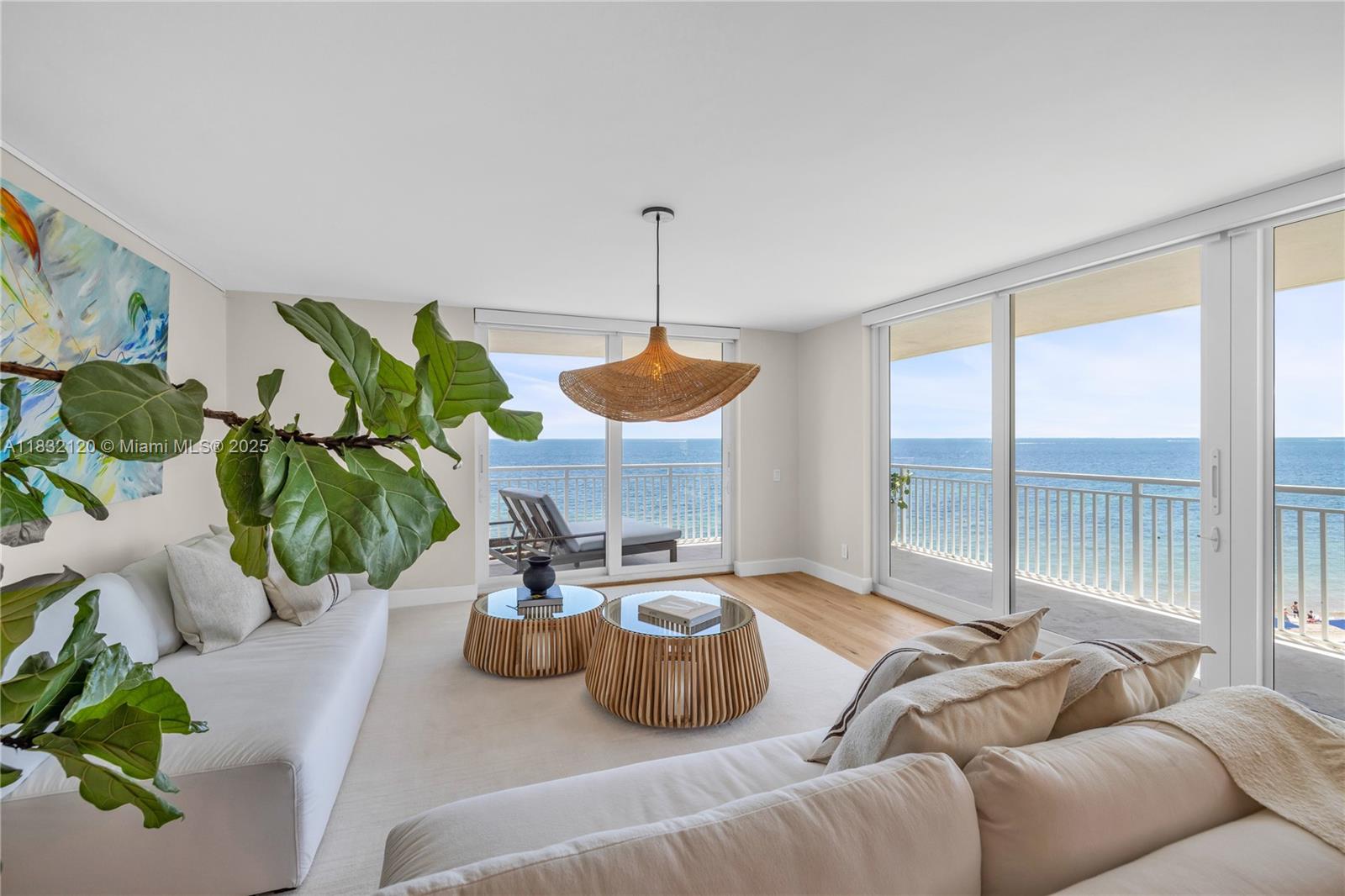 Best ocean view in Key biscayne, rent this gem oceanfront paradise Condo and make it your home, just steps from Key Biscayne Beach, and known luxury hotel, located in Sands of Key Biscayne A-Line with a breathtaking views and huge wrap around balcony. Wake up to unbelievable panoramas of blue skies and water with plenty of room to relax and listen to the waves from your bed. Join the eat-in kitchen and prepare your favorite recipes. Unwind in the spacious main suite retreat with double doors to the balcony and new designer furniture. Two other guestrooms and newly baths. Bedrooms separated for extra privacy, plus elevator opens to foyer for you and one neighbor. Spectacular amenities: heated pool, BBQ and beach game area, 24 hr security, with the building's best views. Unit is furnished.