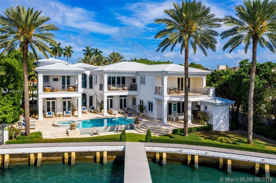 The Best Open Bay Estate on the Market Under $13M! Situated on the most sought after Street in Miami Beach, this completely Redesigned North Bay Road Masterpiece offers the quintessential Miami lifestyle at an unbeatable value. Tucked behind private gates on a Prime 19,200 SF lot, this 6 BD+ Office / 7.5 BA Fully Automated Smart Home boasts 10,070 Total SF of Bespoke Interiors w/ 133 FT of Open Bay & Downtown Sunset Views. Enjoy large sun filled rooms w/ high ceilings & open bay views throughout the meticulously designed layout which is ideal for family living or lavish entertainment. The backyard is an entertainers paradise as it features covered loggias, summer kitchen & bbq, infinity edge pool w/ spa, cabana bath, downtown sunset views & dockage for a large yacht.
