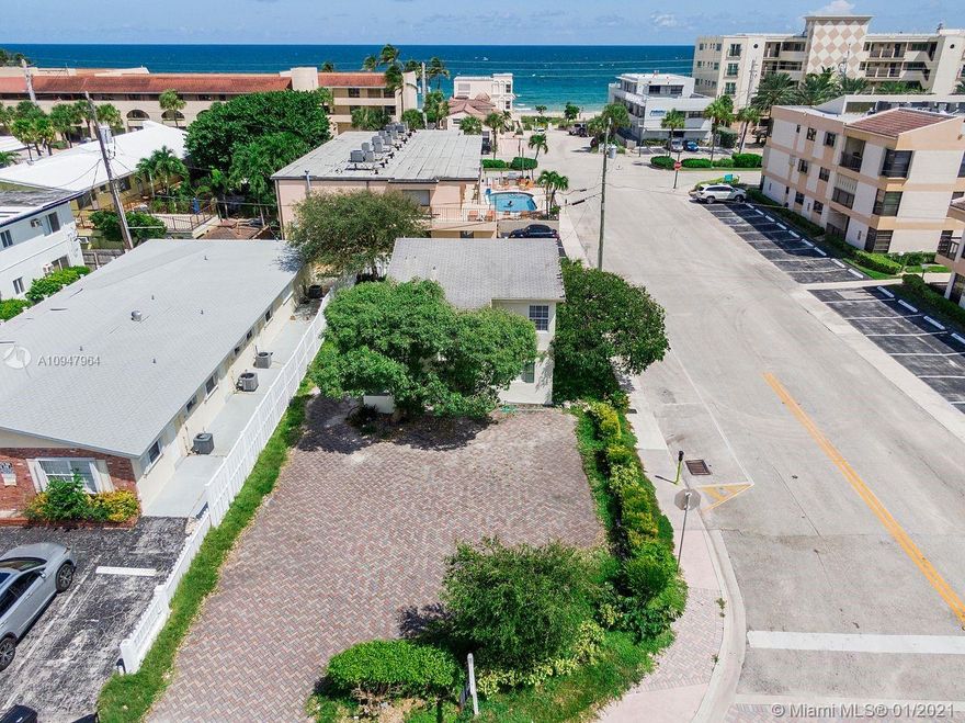 Full frontage on East side of A1A, 350 feet from the Beach, corner Lot. Zoned RM-25:  Residence, Apartments, Hotels, etc. (Multiple Dwellings). Build up to 33 feet, or three stories.