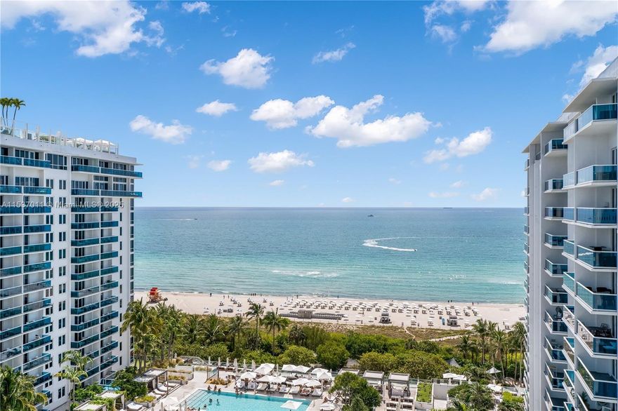 This gorgeous oceanfront unit was combined creating an expansive and luxurious residence with stunning views of the ocean. Completely remodeled featuring an open kitchen with top of the line appliances, Italian cabinetry, and white quartz countertops. Tile all throughout, built-in closets, spacious rooms, brand new doors, baseboards and more! Roney palace is located in the heart of South Beach surrounded by world-class dining and shopping, just walking distance to Lincoln Road. Owners have access to all 3 pools, poolside bar, 1 Hotel amenities & restaurants. Rentals are allowed 12 times a year, 30 days minimum. Units are sold together 1523 & 1524.