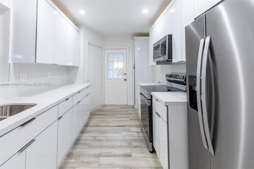 Home features 3 Bedrooms, 2 Bathrooms, New Impact Windows, Roof is 2 years OLD, Fully Renovated, New Kitchen Cabinets with Quartz Countertops, New Bath rooms, New Flooring throughout, New Stainless-Steel Refrigerator, Stove and Microwave. Ready to move in....
Driving Directions: