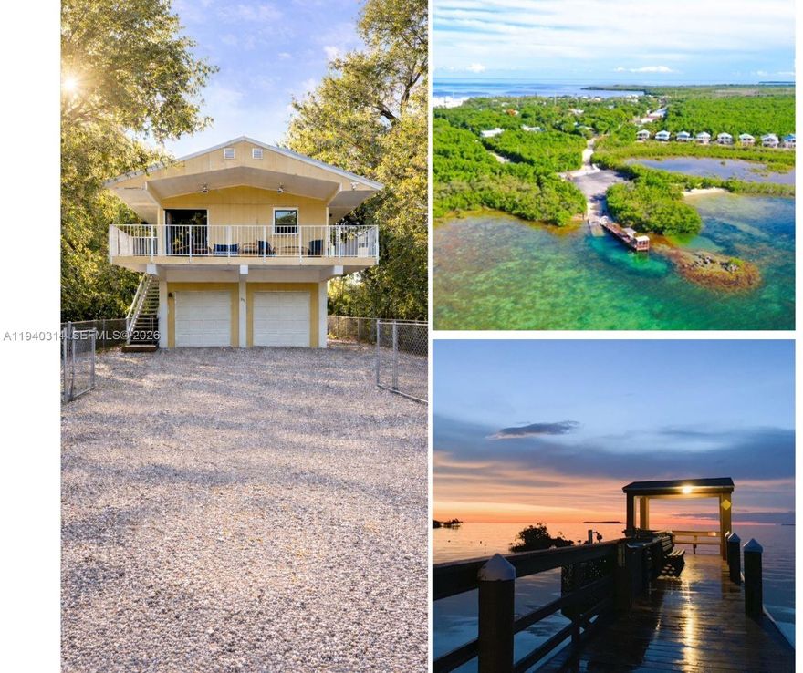 Paradise starts here, in the heart of Key Largo. Tucked among mature trees, this corner stilt home in the sought-after Bay Haven community offers privacy, flexible living, and access to boating, beaches, and world-class fishing—just steps from the homeowners park. Centrally located near restaurants, shopping, and John Pennekamp Coral Reef State Park, this home captures the Florida Keys lifestyle.

The main upstairs residence features 2 bedrooms and 2 bathrooms, while the separate downstairs cottage offers 1 bedroom and 1 bathroom. A front balcony provides the perfect spot for morning coffee, birdlife views, or evening cocktails.

The property offers ample parking for vehicles and recreational toys, along with a 1-car garage and a downstairs utility room with washer and dryer. A spacious backyard and side-yard space on both sides provide excellent outdoor use and storage options.

Bay Haven homeowners enjoy a private gated park with a boat ramp and sandy beach. Access is through the Gateway to the Seas HOA. 2026 dues are $550, including one parking permit and key fob access.

The property operates under a special vacation rental license permitting rentals of less than 28 days and is advertised through Airbnb. Buyers should independently verify all licensing, zoning, and permitted uses through Monroe County. The home has been well maintained and is a must-see.
