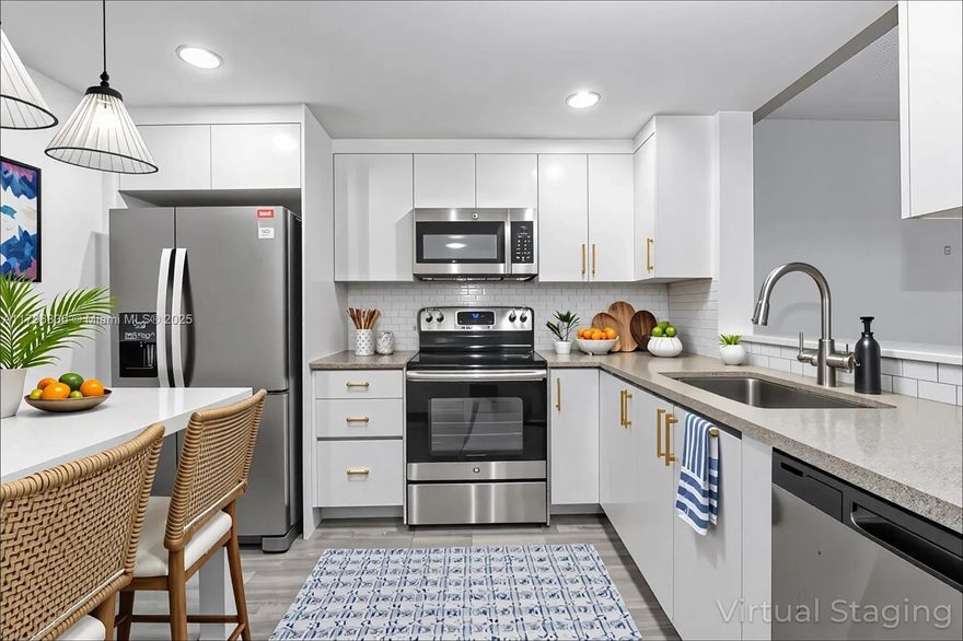 Meticulously upgraded 1BR/1.5BA first-floor unit in 55+ gated community with 24/7 security. Spacious bedroom with 2 walk-in closets, W/D hookup, large living/dining area, and cozy patio. Kitchen includes refrigerator, stove, microwave, dishwasher, disposal. Steps from clubhouse and pool. Prime location near restaurants, shopping, and houses of worship. Unit rented until 7/26 Assoc. requires 580+ credit, 10% down, pets under 5 lbs.