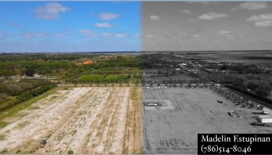 10 Acres in West Kendal’s Groveland Airstrip Association adjacent to Lindbergh landings aviation/ equestrian community with direct access to a 70 x 4,000-foot runway for small planes. Don’t miss the opportunity to build your dream home, guest house, green house, horse stable, or airplane hangar in 10 ACRES. Fly to any of the Caribbean islands or neighboring states for lunch on your plane from your own home. FIVE out of the 10 acres have 550 Sylvester palms in the field which in 2 years can be sold for $600 as per owner. Second folio is #30-5813-000-1265