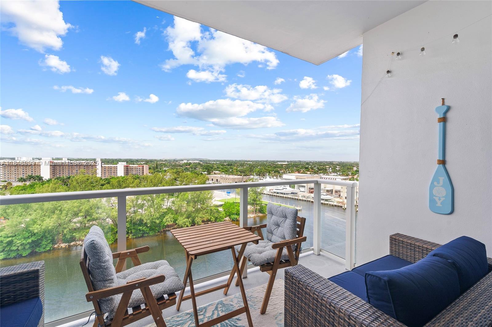 Step onto the balcony and feel it: warm ocean breeze, boats gliding by, the glow of sunrise with your coffee, and sunsets that make you pause. This 14th-floor, fully renovated 2BR/2BA condo feels like your own private retreat—just one block from Pompano Beach. Inside, enjoy a spacious split floor plan, king bed in the primary, full bed in the guest room, impact windows, remote shades, and a sleek kitchen with stainless steel appliances. The building offers a pool, gym, and a perfect location near shops, dining, and nightlife. Easy access to both Fort Lauderdale and Miami airports. No pets or smoking. 4-month minimum; annual lease considered. Come spend your season where every day feels like a getaway.