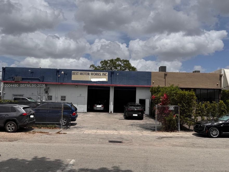 10,662 SF ZONED IU-1 INDUSTRIAL MIAMI-DADE COUNTY: 
4300 SF used as a mechanics shop (BMW SPECIALIST) air conditioned office, bathroom, 2 street level loading doors+ 1700 SF. LEASED ( RENT $3400 / MONTH ) a total of 6014 SF. Free-Standing, Fenced, 10+ parking spaces.  Nearest main intersection is BIRD ROAD and SW 72nd. AVE.  
DISTANCES: PALMETTO .43 MILES, DADELAND MALL 2.77 MILES, CORAL GABLES 1.56 MILES.
New construction of 366 units with 5,000 SF of Business, recently built 312 units and more changes to come all within a half mile radius.