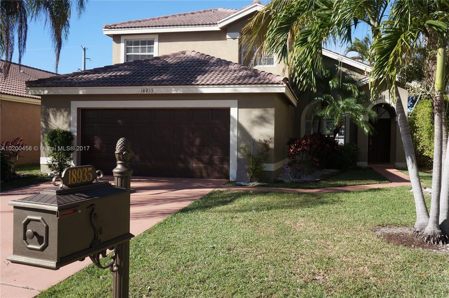 Fabulous 4 bedroom and three bathroom home in Symphony section of Lakes at Boca Raton. One bedroom and full bath located on ground floor and other three bedrooms and two baths upstairs. Master has huge walk-in closet and balcony overlooking backyard pool area. Sought after community boasts A rated schools and community amenities.