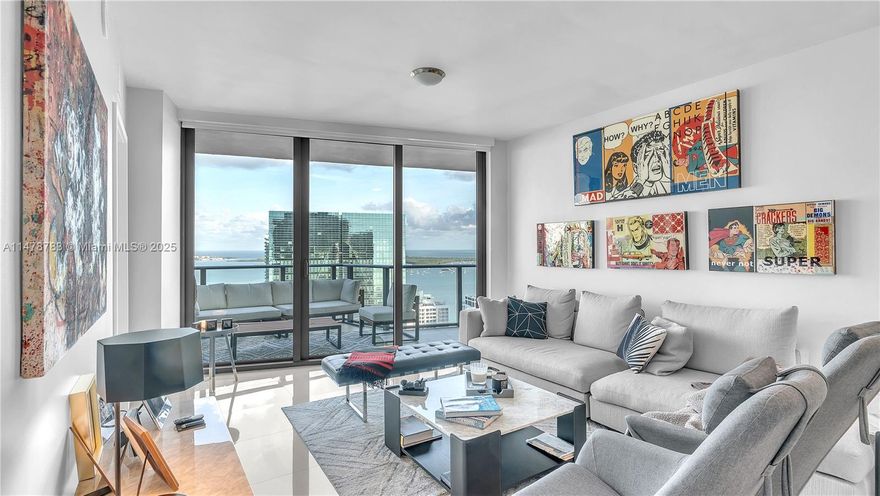 SELLER MOTIVATED!! Over $200K Total Price Drop! The Epitome of Stunning & Elegance from the moment you enter this Spectacular Brickell Condo with Gorgeous, Breathtaking Bay, Ocean & City View 2BR + Den, 2 Bathrooms with Spacious living quarters, Porcelain Tile Flooring, High Ceilings, Bosch Appliances, California Closets, His/Hers Dual Sink Master Bath with Shower/Tub Combo, Glass Shower in second bedroom. Amenities include a Rooftop Pool, Bar & Lounge Area with 2 Additional Pools, Restaurant, State of the Art Fitness Center, Business Center, Party Room, Billiard Room, Theatre Room, Full Concierge. Short drive to Midtown, Banks, Shops, Fine Dining & Miami International Airport. Actual Interior Sq. Feet is 1332.