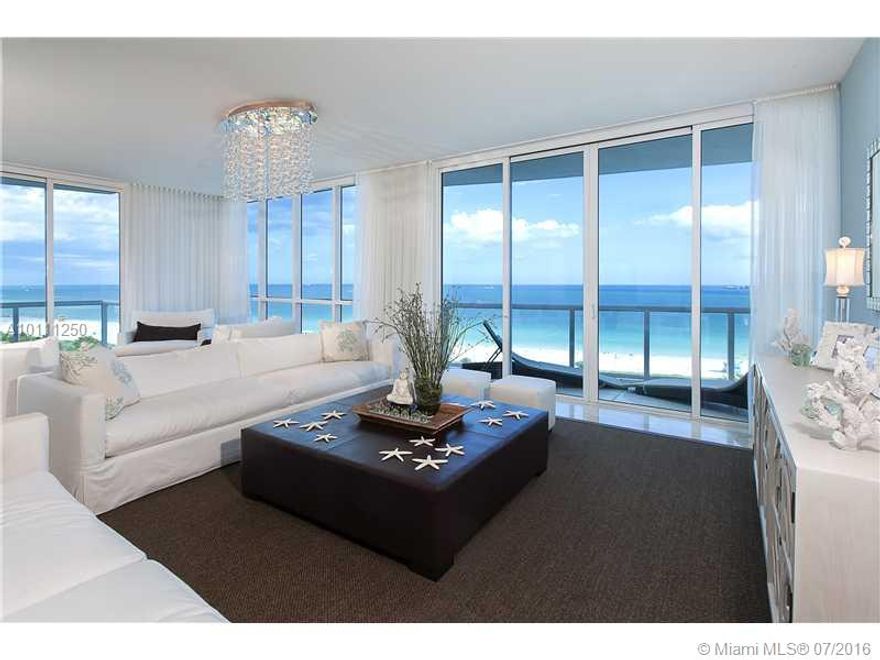 Two units have been expertly combined in this 4BR/4BA oceanfront condo at the Continuum. This impeccable decorated unit features high ceilings, open living room, dining & family room w/fine marble floors & unobstructed views to the Atlantic Ocean. Open Chef's kitchen w/granite counters, top of the line appliances, custom wood cabinetry. Large master suite w/private ocean balcony & marble Jacuzzi tub/glass rain shower. All rooms with en-suite baths, 5 private oceanfront balconies and private key elevator.