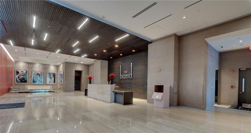 High-floor residence at The Bond featuring southwest-facing skyline views and abundant natural light throughout. This unit offers a modern open layout with floor-to-ceiling impact windows and a private balcony overlooking Brickell’s cityscape. The kitchen is equipped with quartz countertops, sleek cabinetry, and premium appliances, seamlessly connecting to the living and dining areas. The primary suite provides generous closet space and a well-appointed bathroom.
The Bond is a full-service luxury building with resort-style amenities including a pool deck, fitness center, spa, valet, and concierge. Ideally located in Brickell, near Brickell City Centre, Mary Brickell Village, top dining, shopping, and major highways. Ideal for end-users or investors. Easy to show.

The Bond is a full service luxury building offering resort-style amenities including a pool deck, fitness center, spa, valet, concierge, and more.
Ideally located in the vibrant Brickell area, near Brickell City Centre, Mary Brickell Village, top restaurants, shops, and entertainment, with convenient access to major highways.
A perfect opportunity for end-users or investors looking for a prime Brickell location. Easy to show.