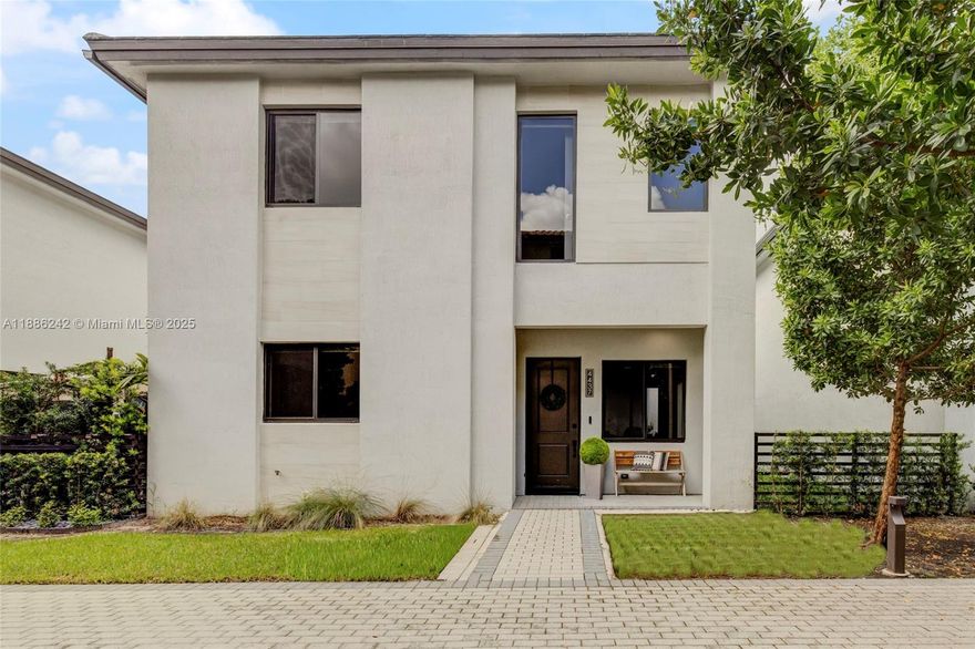Welcome to this stunning 2022-built home in the community of Downtown Doral. This two-story residence offers 4 spacious bedrooms upstairs with a family room, and a versatile office on the first floor, ideal for working from home. The open layout showcases a sleek kitchen with premium finishes, oversized island, and seamless connection to the dining and living areas, perfect for entertaining. The primary suite includes two walk-in closets, double vanities, and glass shower. Enjoy three parking spaces with a two-car garage plus side spot. The backyard provides a private retreat for outdoor dining. Residents also enjoy a clubhouse with full amenities. Ideally located near Miami International Airport, schools, restaurants, shops, golf, and parks.