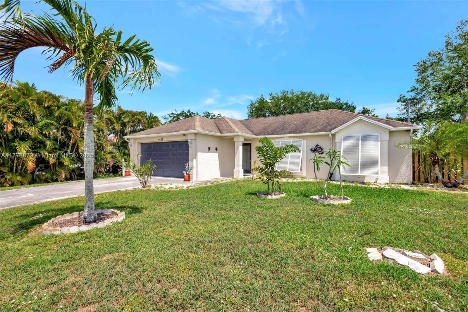 This 3/2 home offers approx. 1,440 square feet of living space. The property features a fence, covered lanai, tile and vinyl flooring, a new garage door motor, and a large parking driveway. Conveniently located with great access to I-95 and is situated in a growing area with multiple businesses and restaurants nearby.
The interior boasts an open and inviting layout. The primary bedroom provides ample space and privacy, while the two additional bedrooms offer comfortable accommodations. The bathrooms have been well-maintained, providing the necessary amenities.
Stepping outside, you'll find a delightful backyard oasis complete with a heated pool and fruit trees, creating a serene and private retreat. Fenced yard provides a safe and secure outdoor space for relaxation and enjoyment.