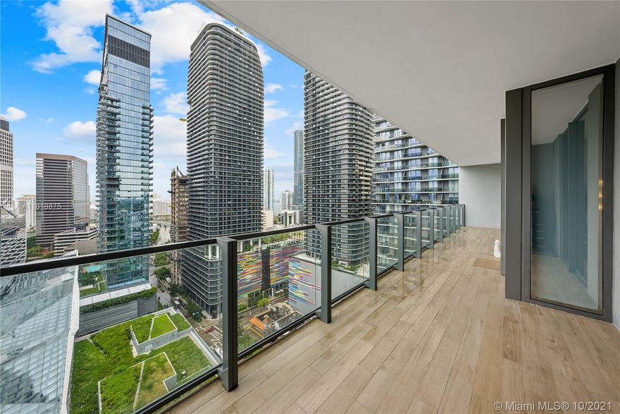 Enjoy living at Rise at Brickell City Centre one of Brickell's finest buildings. Incredible unit with extra-large terrace overlooking the city skyline and the river. Best priced 2 bed, 2.5 bath w/ extra-large terrace overlooking the city skyline and the river. High ceilings, marble flooring thru-out, modern wood Italcraft kitchen w/ Bosch appliances, wine fridge and Italian cabinets, black out window shades in both bedrooms and finished walk-in closet in master. Enjoy 5-star amenities including large landscaped pool deck, BBQ and sitting area, gym and spa. Live next to The Shops at Brickell City Centre and all the city has to offer. 1 assigned parking space.
unit is rented until Aug 12 2022 at $4,950.00.