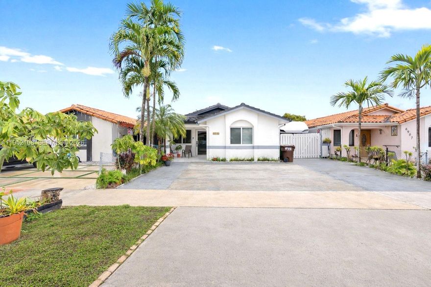 Beautiful single-family home in quiet family-oriented neighborhood! NO ASSOCIATION.  3/2 plus den that can be used as an office or room, Impact windows throughout, porcelain floors, open kitchen with stainless steel appliances, roof and AC like new, replaced in 2023, upgraded bathrooms, and more! Centrally located with quick access to both, Palmetto expressway and turnpike, close to schools, places of worship, restaurants, shopping and Palmetto Hospital. Must see!