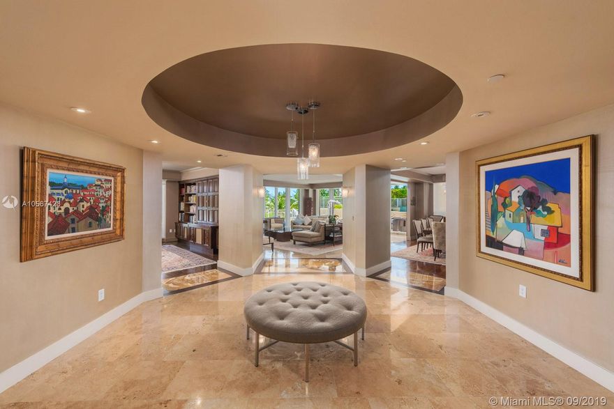 Unique! One of many words that beautifully describes this 6,584 Sq Ft, multi-level apartment which feels like a waterfront home. This very select lanai offers an extremely large terrace which is approx 3,710 Sq ft with your own private pool + Jacuzzi. Steps away lies the gorgeous sandy beach of Florida’s East coast. Top of the line finishes beside an array of 6 bedrooms, 6 full bathrooms +2 powder rooms set this gem of a residence on its own tier of luxury and distinctiveness  (main unit has 5 bedrooms and guest house has 1 bedroom). Private garage for 2 cars + 3 additional assigned parkings.