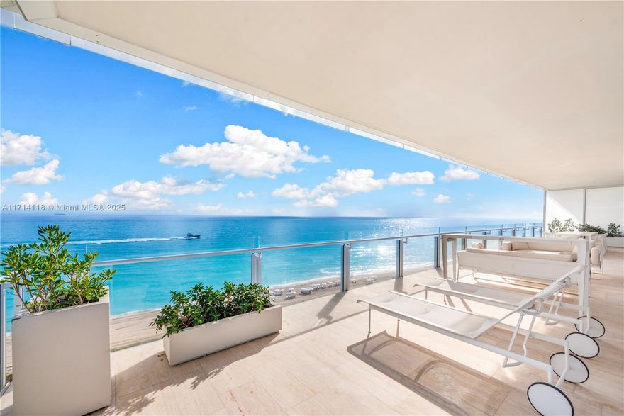 Timeless Elegance of the historic Surf Club and the modern architecture of Pritzker Award-winning architect Richard Meier. This ultra-high-floor NE Corner unit boasts 5,321 interior sq. ft. with over 1,600 sq. ft. on its Ocean Front wraparound balcony (10-11 ft. deep). Enjoy this East-West flow-through unit with 5 Bedrooms, 6.5 Bathrooms, Full Staff Quarters, an Office, and a Crestron Full Smart Home system. The kitchen features Boffi cabinets, Meile appliances, and a Sub-Zero refrigerator. Life at The Surf Club extends beyond the stunning unit. Relish award-winning dining at The Surf Club Restaurant by Thomas Keller, Lido Restaurant, 4 pools, the famed Champagne Bar, a 5-star spa, in-room dining, housekeeping, 24-hour concierge, and 2 dedicated parking spots.