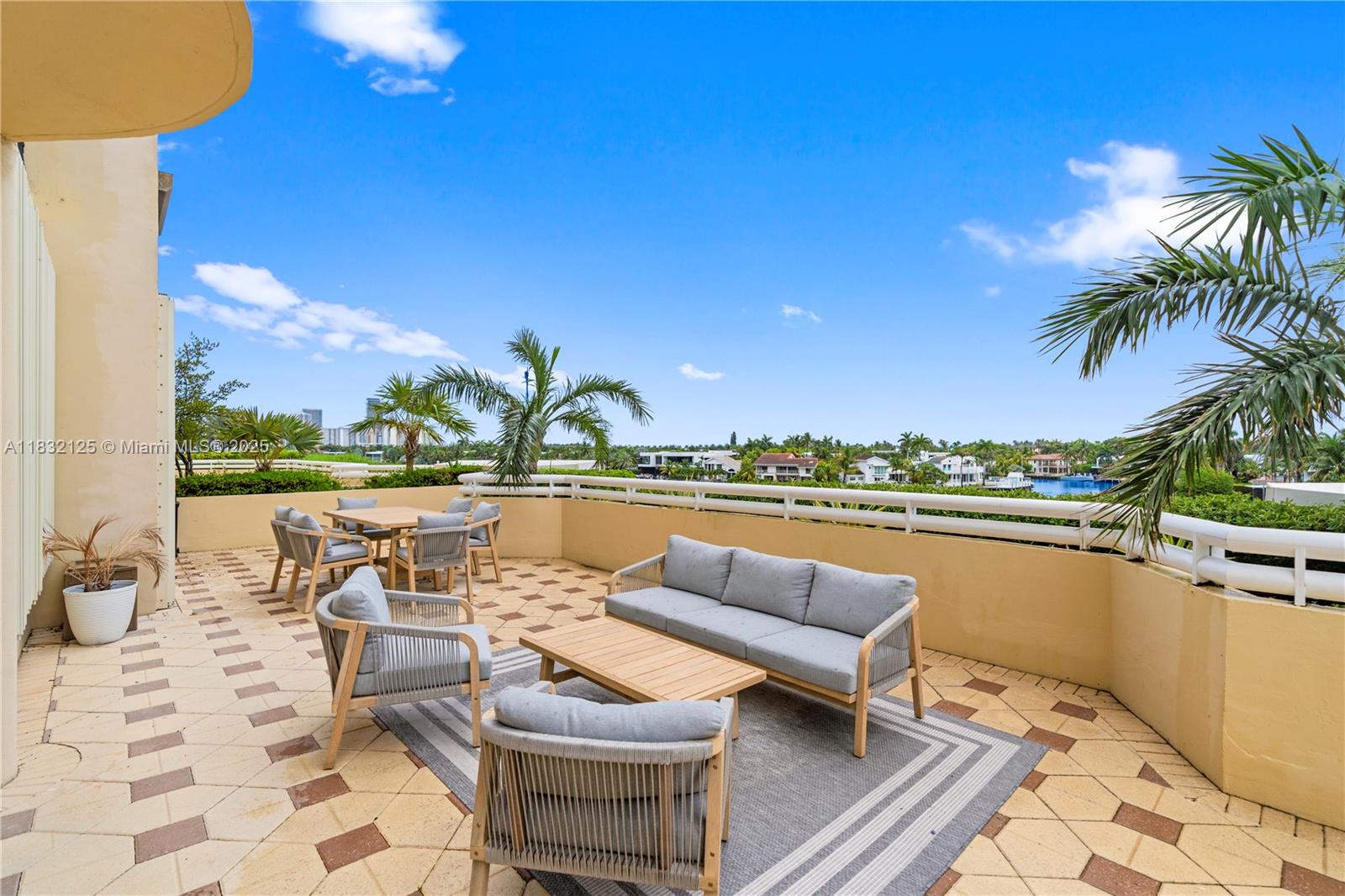 Intracoastal Lifestyle! This beautifully maintained 2-bed, 2.5-bath waterfront residence offers 1,936 sq ft of interior space and an expansive 1,000 sq ft patio—perfect for entertaining or relaxing with endless views of boats and tranquil water. Floor-to-ceiling windows flood the home with natural light, highlighting the updated kitchen and a vast amount of living space. Brand-new A/C. Located in The Terraces, enjoy resort-style amenities: tennis courts, café, game room, kids’ playroom, dog park, fitness center, valet, and more. Minutes from the beach, Aventura Mall, top supermarkets, and Fort Lauderdale Airport. Waterfront living doesn’t get better than this—privacy, luxury, and location in one.